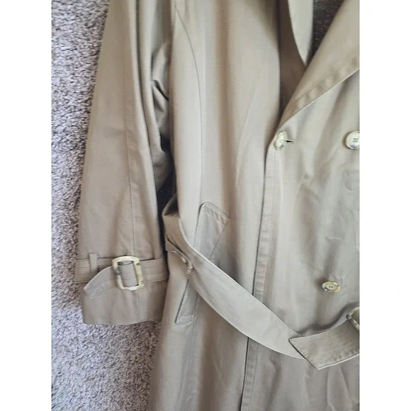Vintage London Fog Tempo Europa Beige Double Breasted Trench Coat 10 Reg. Wool - Picture 3 of 16